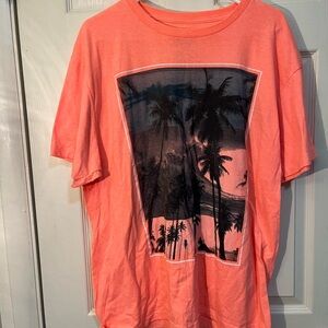 Hey Dude Sunset Palm Men's Tee - Coral